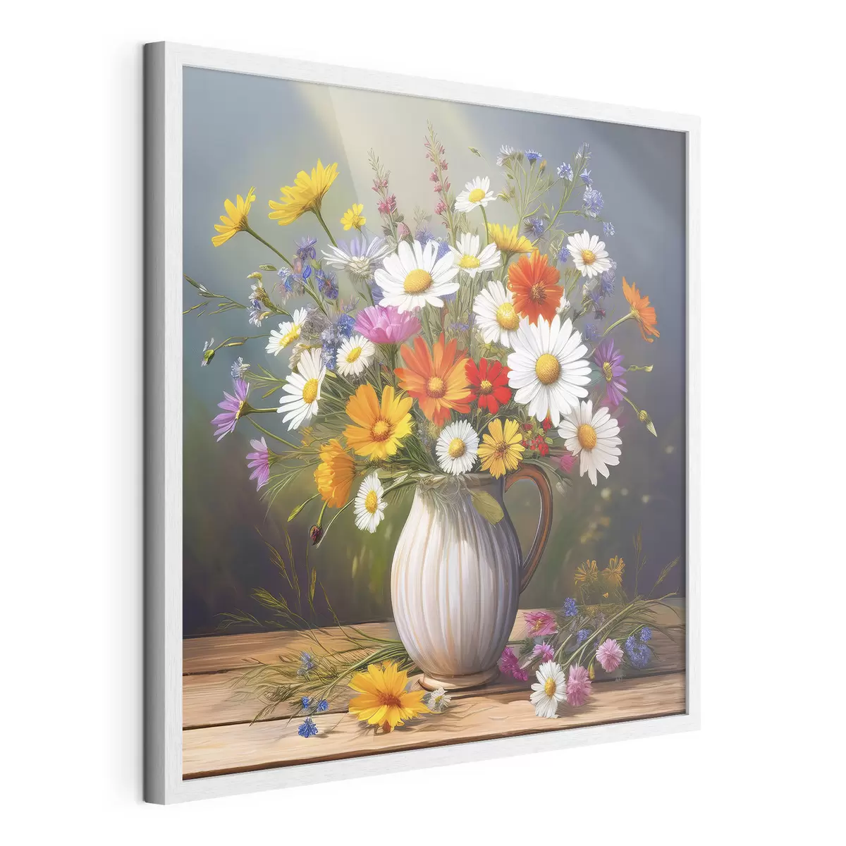 Poster bunter Strauß, Wildblumen, Blumen in einer Vase f40419