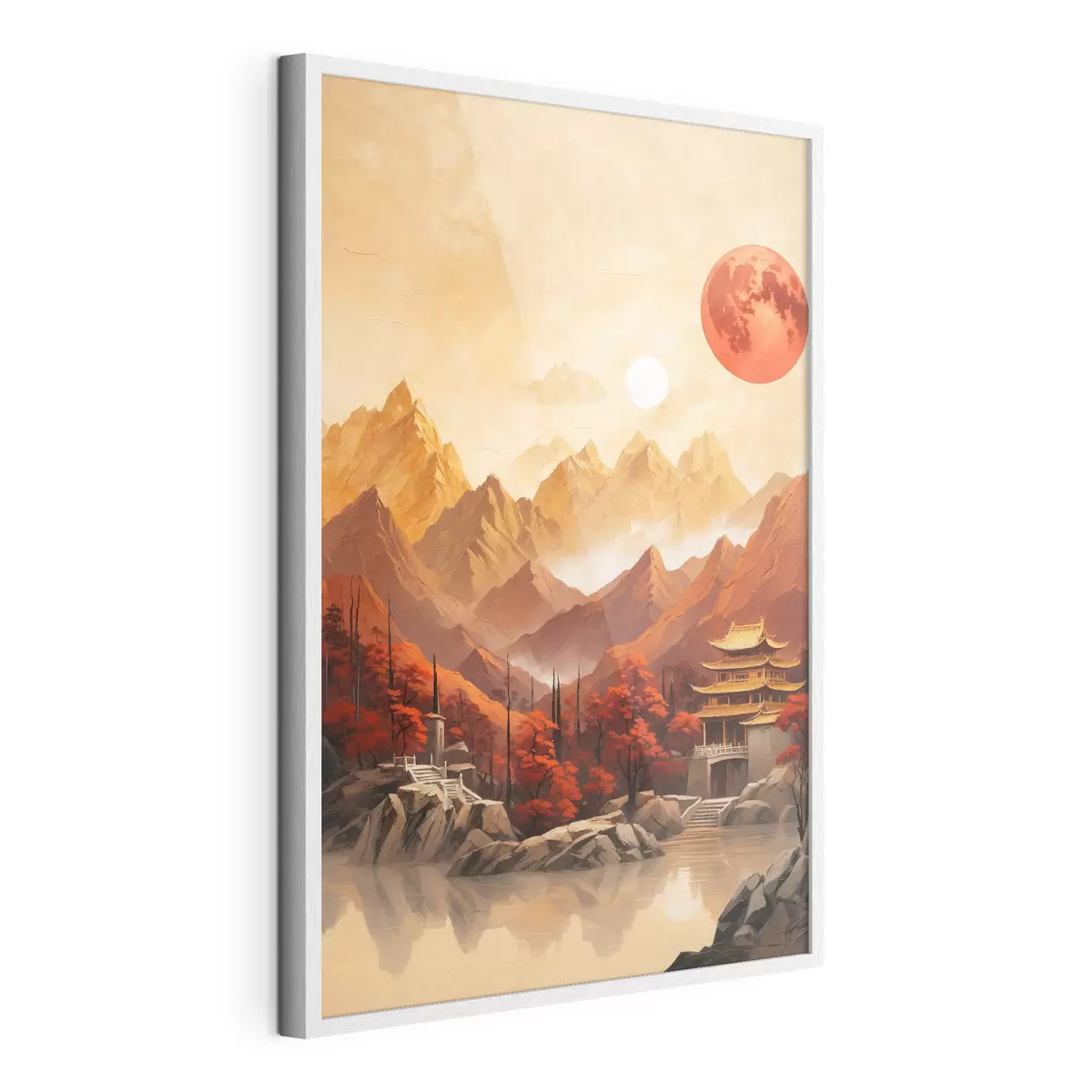 Poster Chinesisches historisches Gebäude in den Bergen f40330