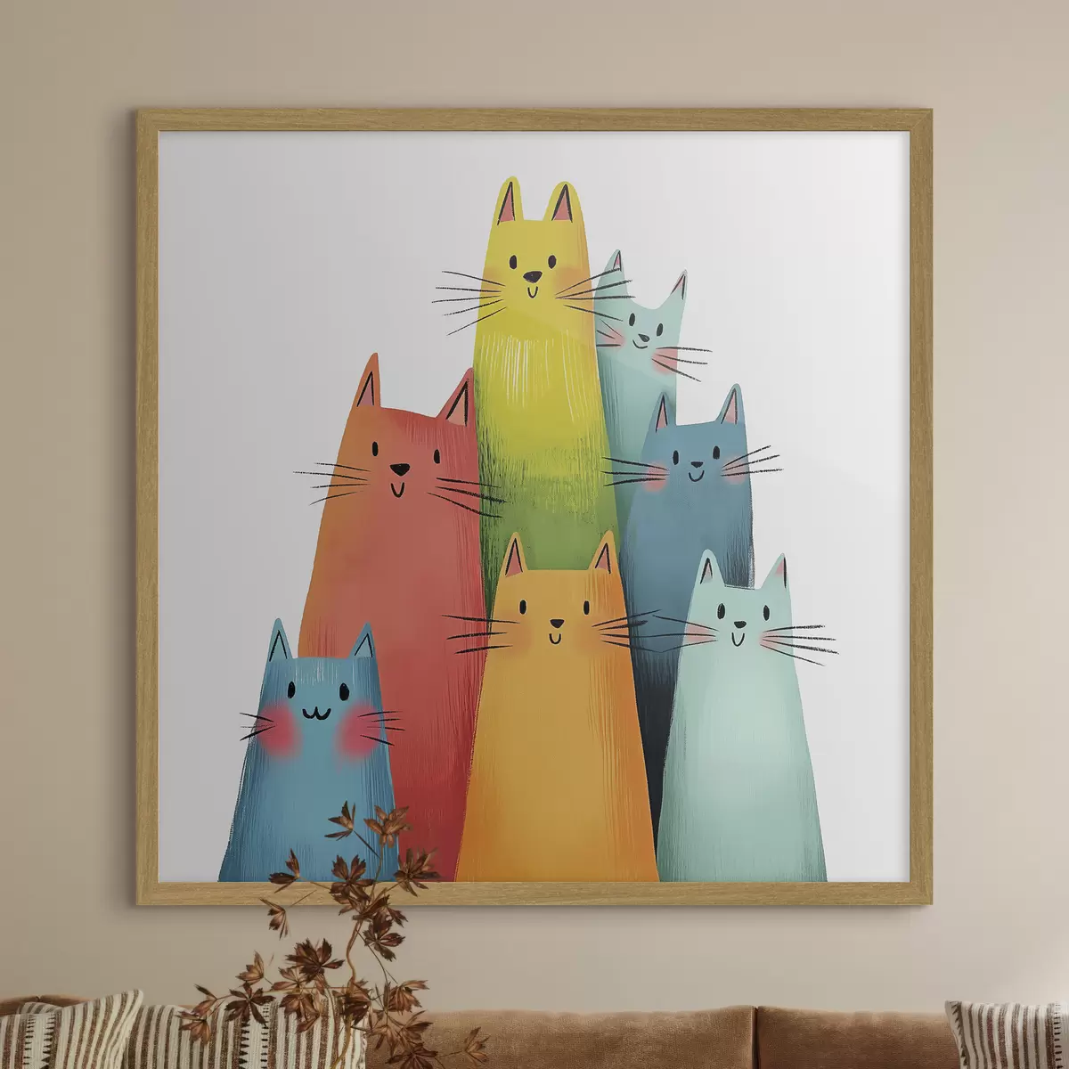 Poster Abstrakte bunte Katzen f40041