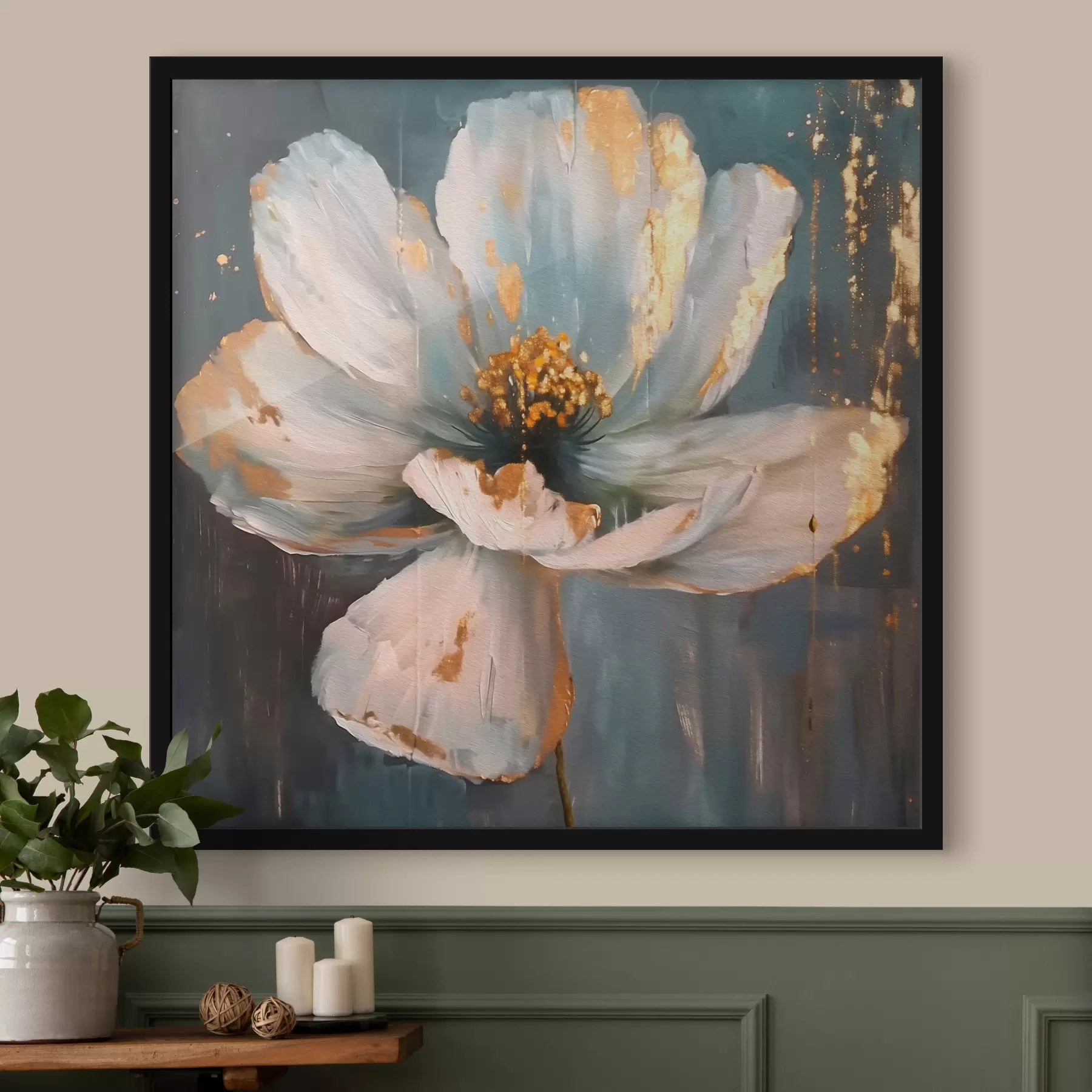 Fototapete Eine große weiße Blume f40513