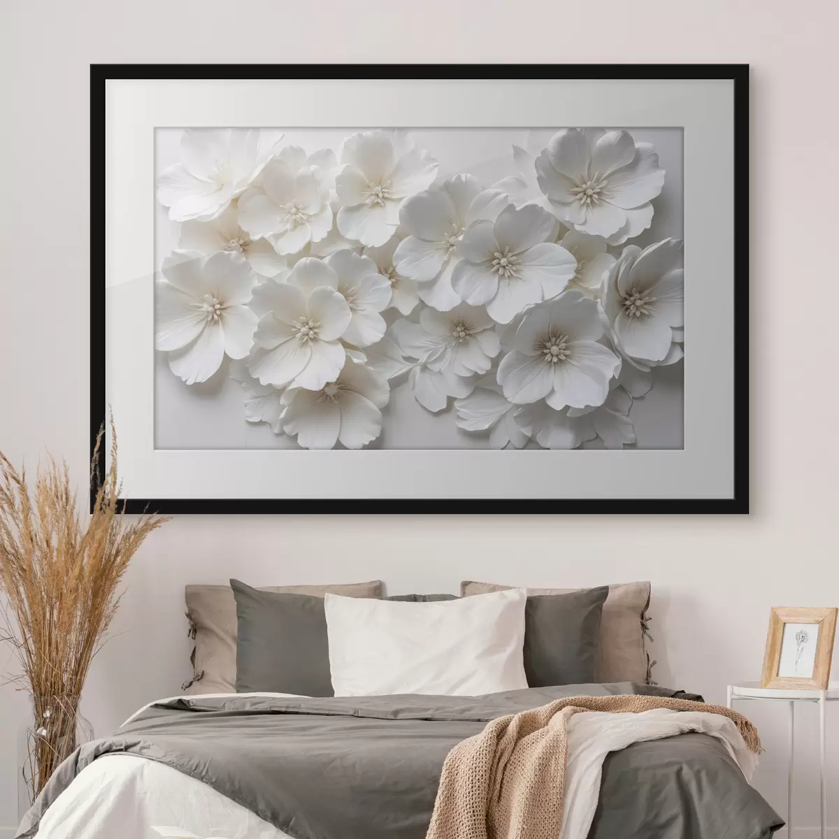 Poster Kaskade weißer Blüten f40548