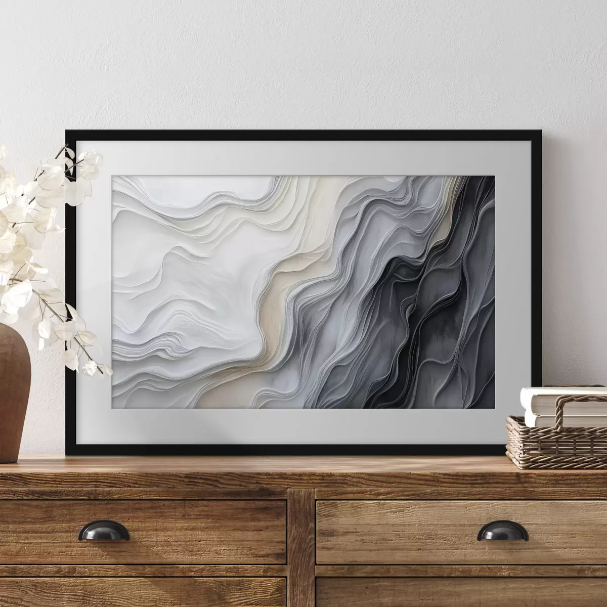 Poster Abstrakte Wellen mit Texturimitation f40507