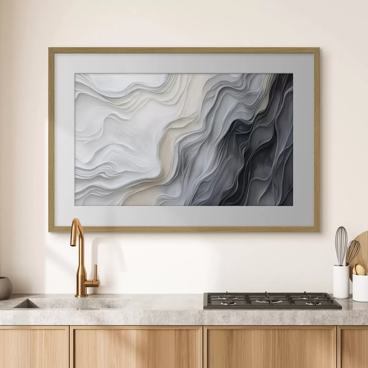 Poster Abstrakte Wellen mit Texturimitation f40507
