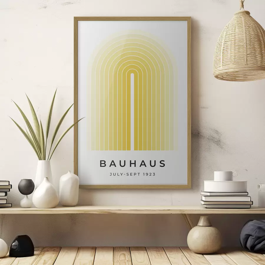 Fototapete Bauhaus-Abstraktion in gelber Farbe f40536