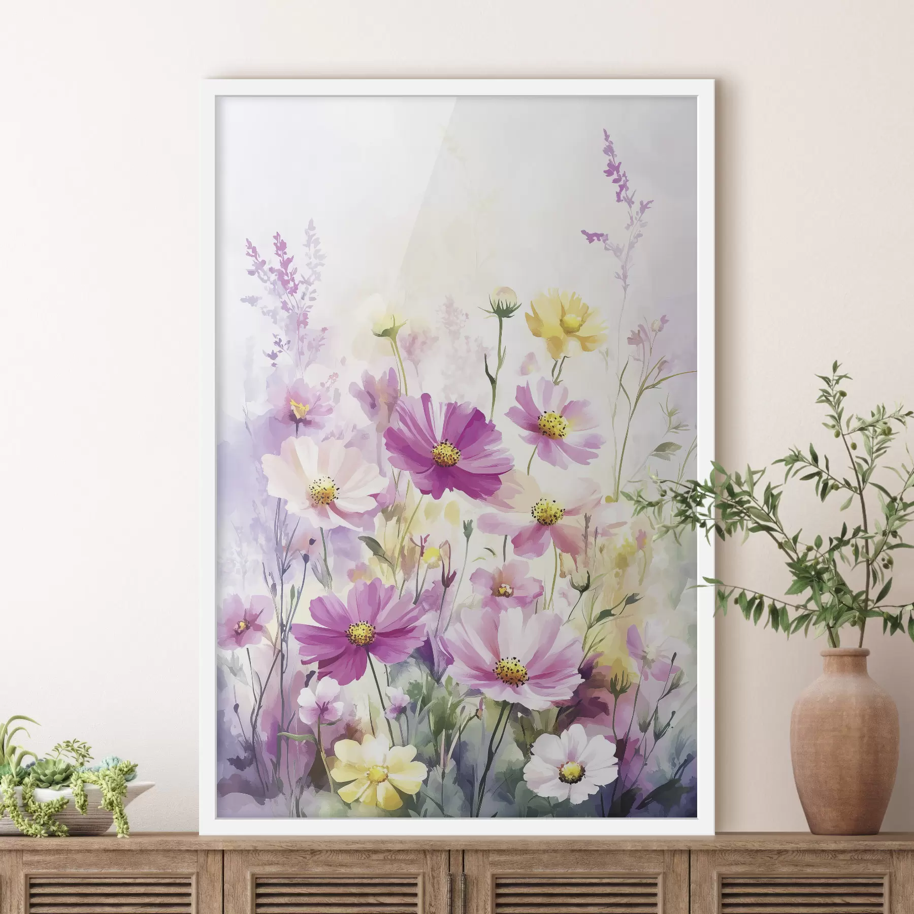 Fototapete Abstrakte Aquarell-Wildblumen f40538