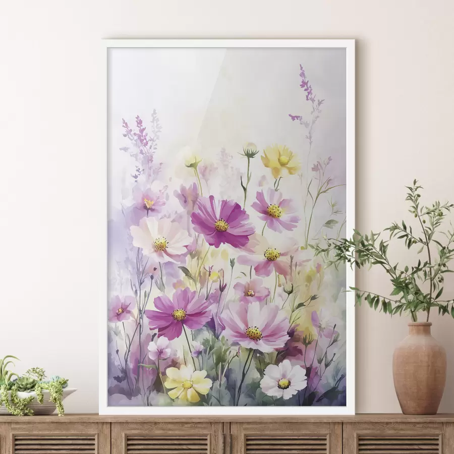 Fototapete Abstrakte Aquarell-Wildblumen f40538