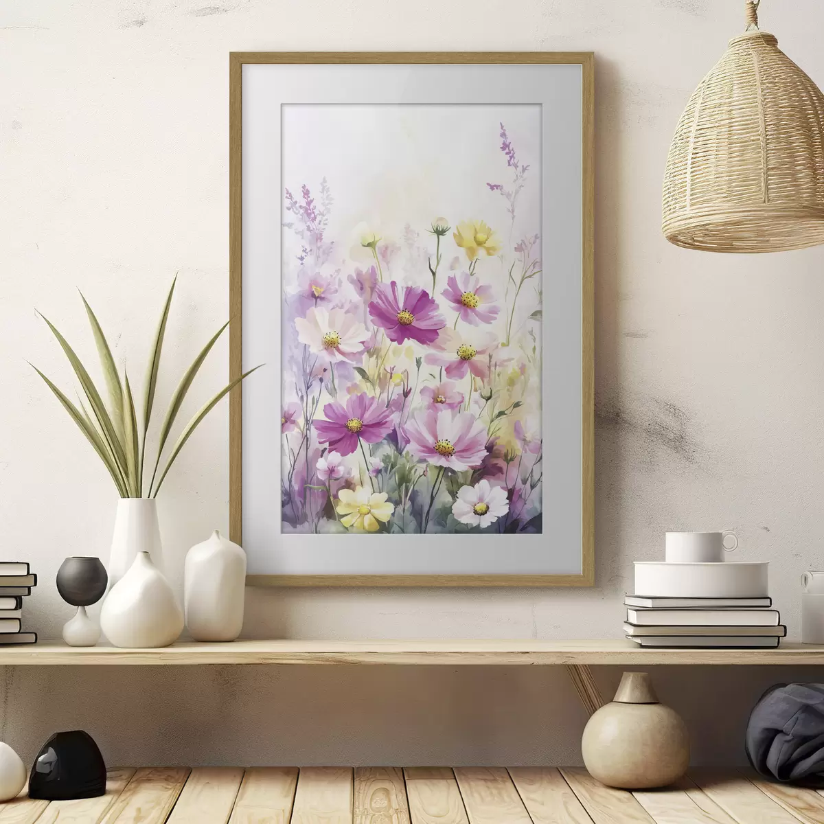 Poster Abstrakte Aquarell-Wildblumen f40538