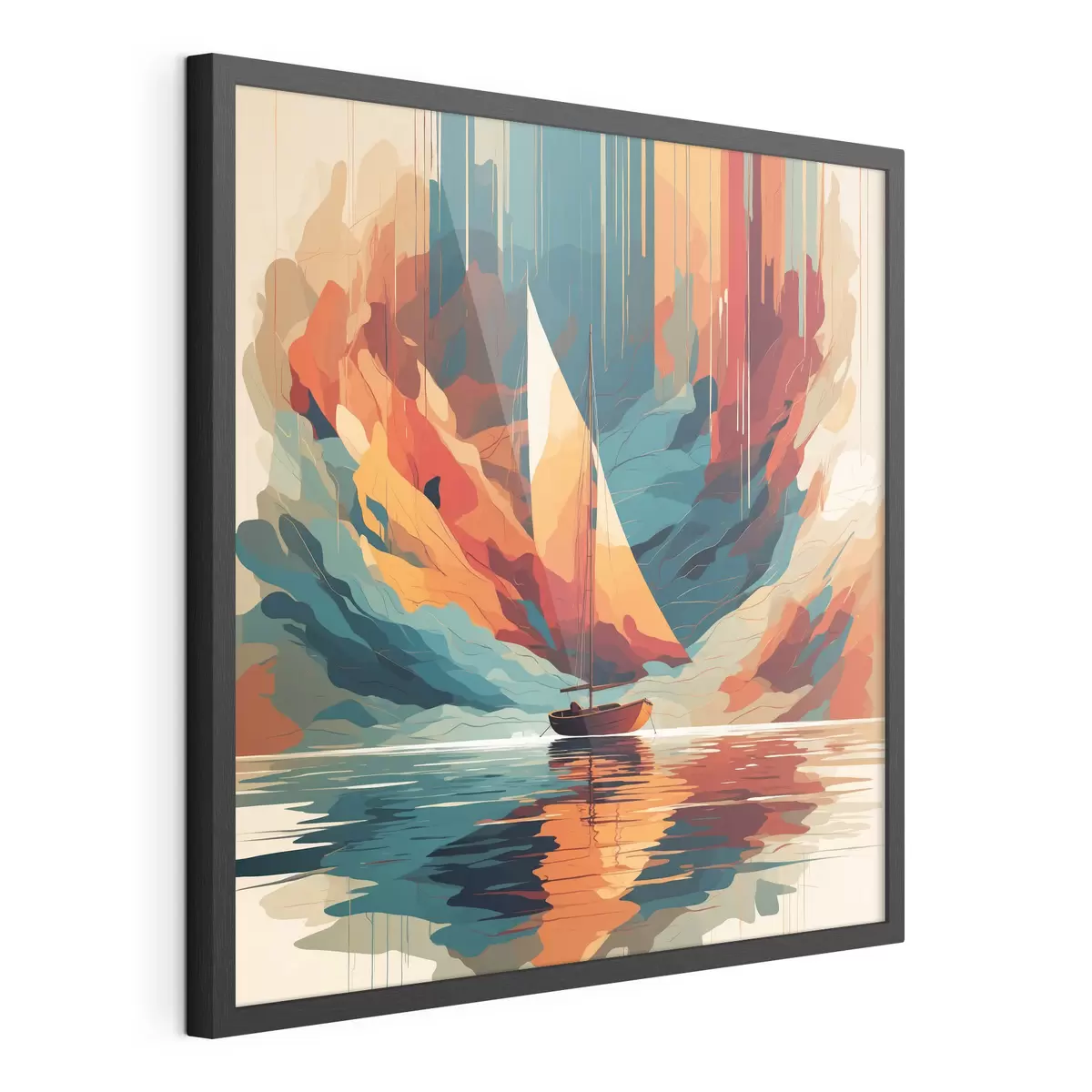 Poster Boot auf dem See in Vektorgrafiken f40462