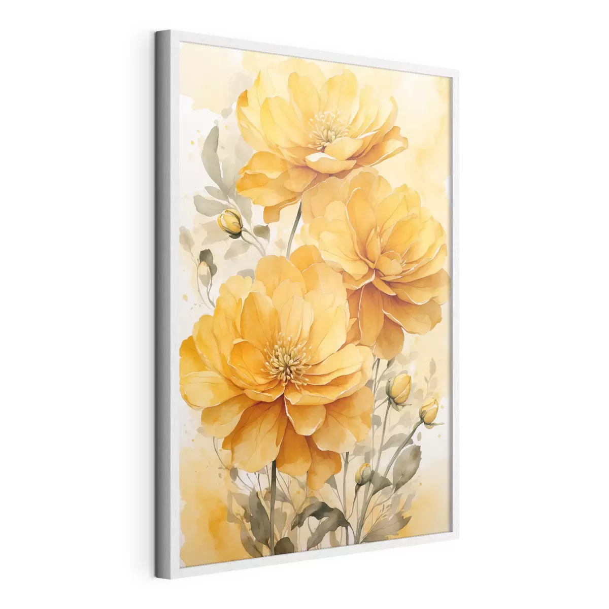 Poster Gelbe Blumen auf unscharfen Hintergrund f40482