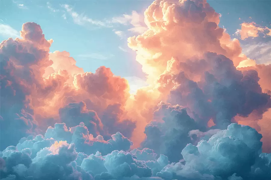 Fototapete Farbige Wolken w01509