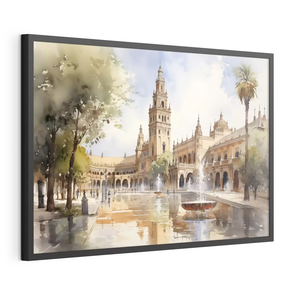 Poster Schlossplatz in der Stadt Aquarell f40681