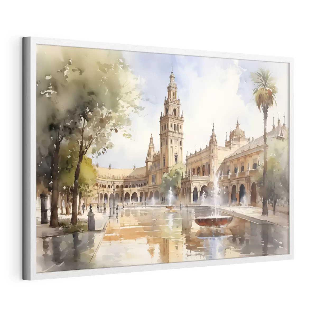 Poster Schlossplatz in der Stadt Aquarell f40681