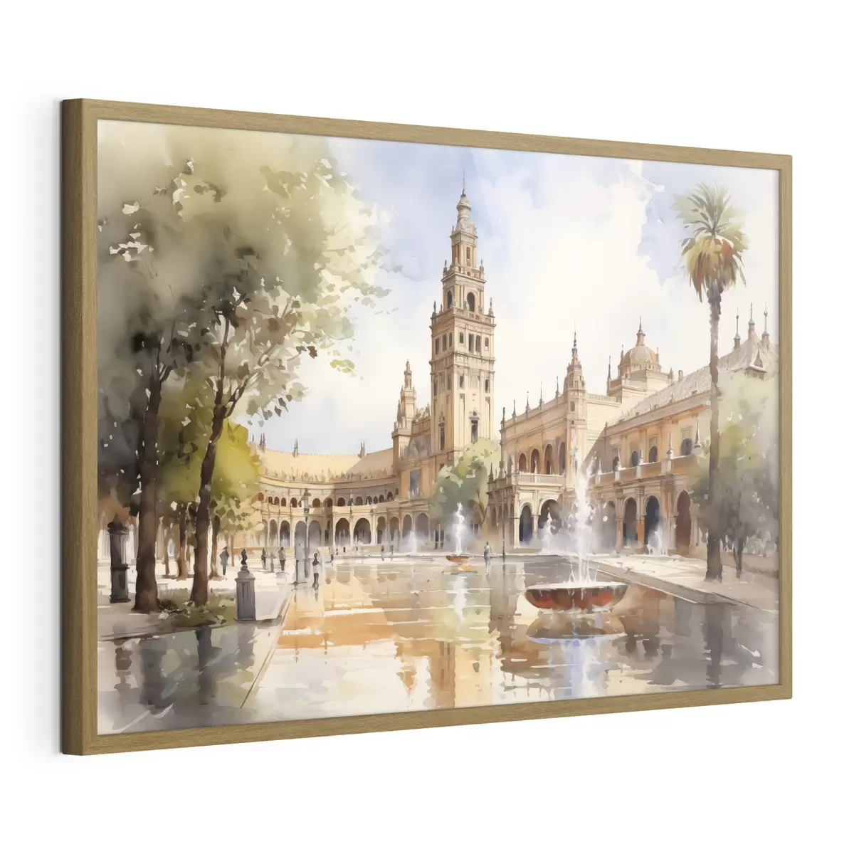 Poster Schlossplatz in der Stadt Aquarell f40681