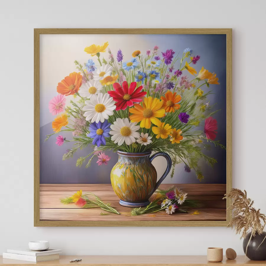Fototapete ein bunter Strauß von Wildblumen f40707