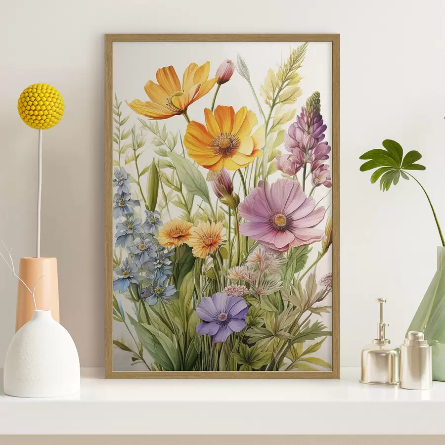 Fototapete mehrfarbige Wildblumen, Blumenarrangement f40708