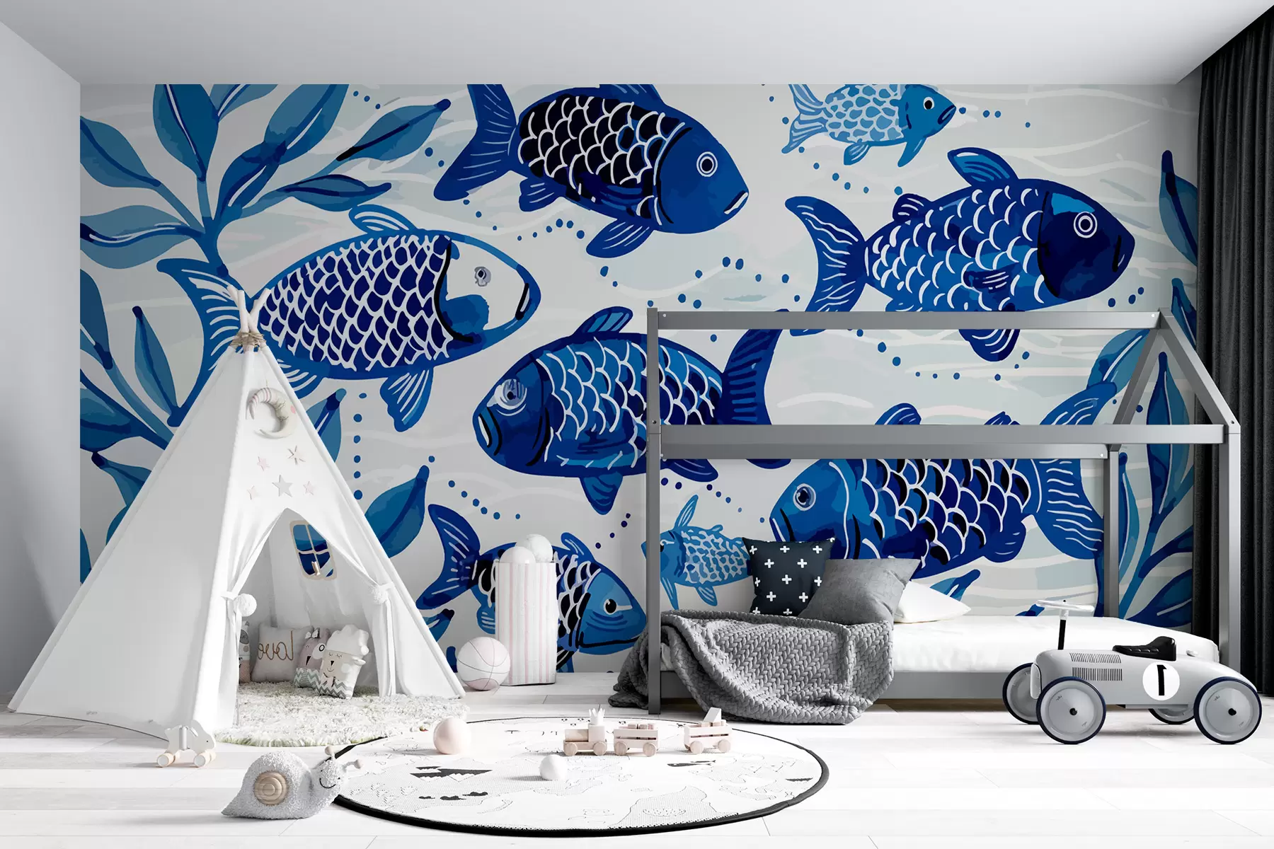 Fototapete Blauer Fisch w01062
