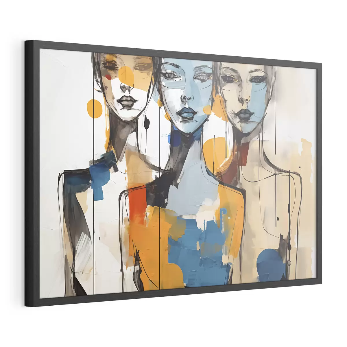 Poster Abstrakte Porträts von Frauen Aquarell in Farbe Flecken f40746