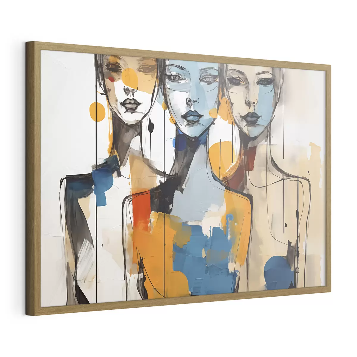 Poster Abstrakte Porträts von Frauen Aquarell in Farbe Flecken f40746