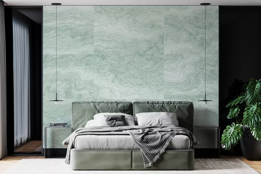 Fototapete Marmorstruktur, Abstraktion, fließend, grüne Farbe w01544v2