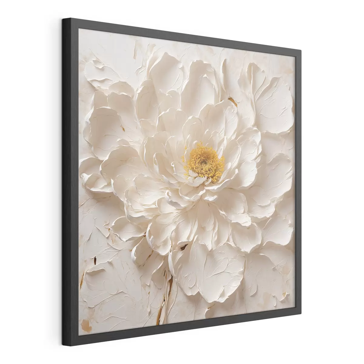 Poster Weiße Blume in Öl auf weißem Hintergrund f40618