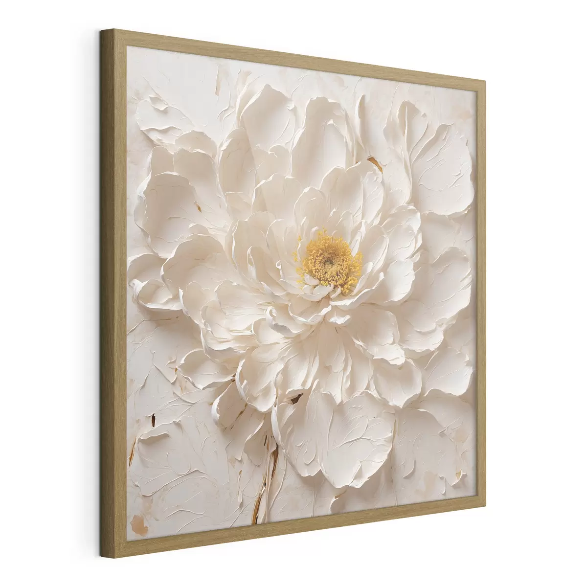 Poster Weiße Blume in Öl auf weißem Hintergrund f40618