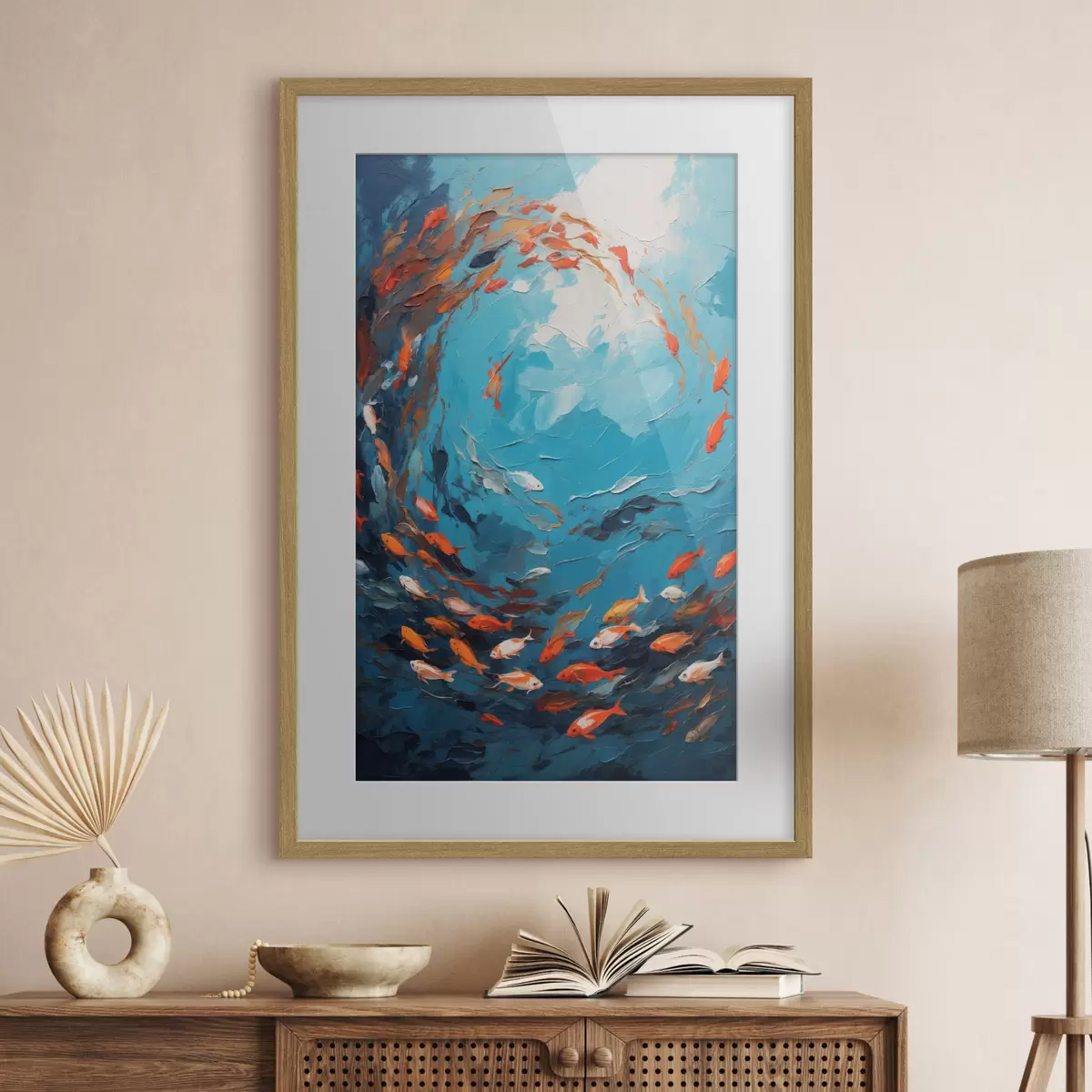 Poster Fischwirbel in Öl f40633