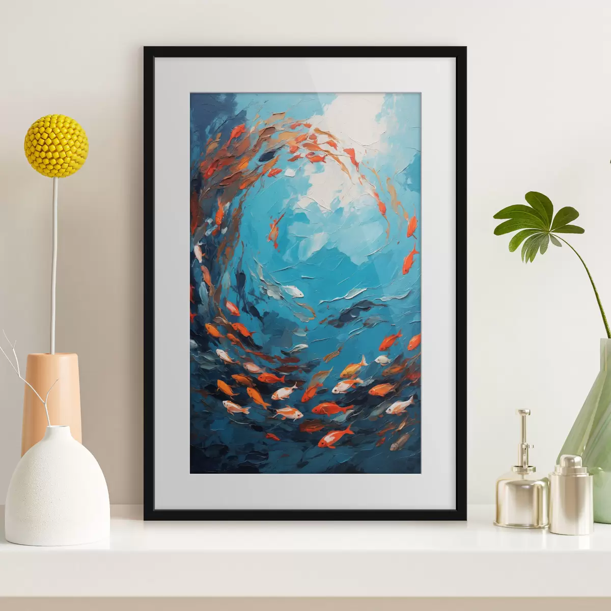 Poster Fischwirbel in Öl f40633