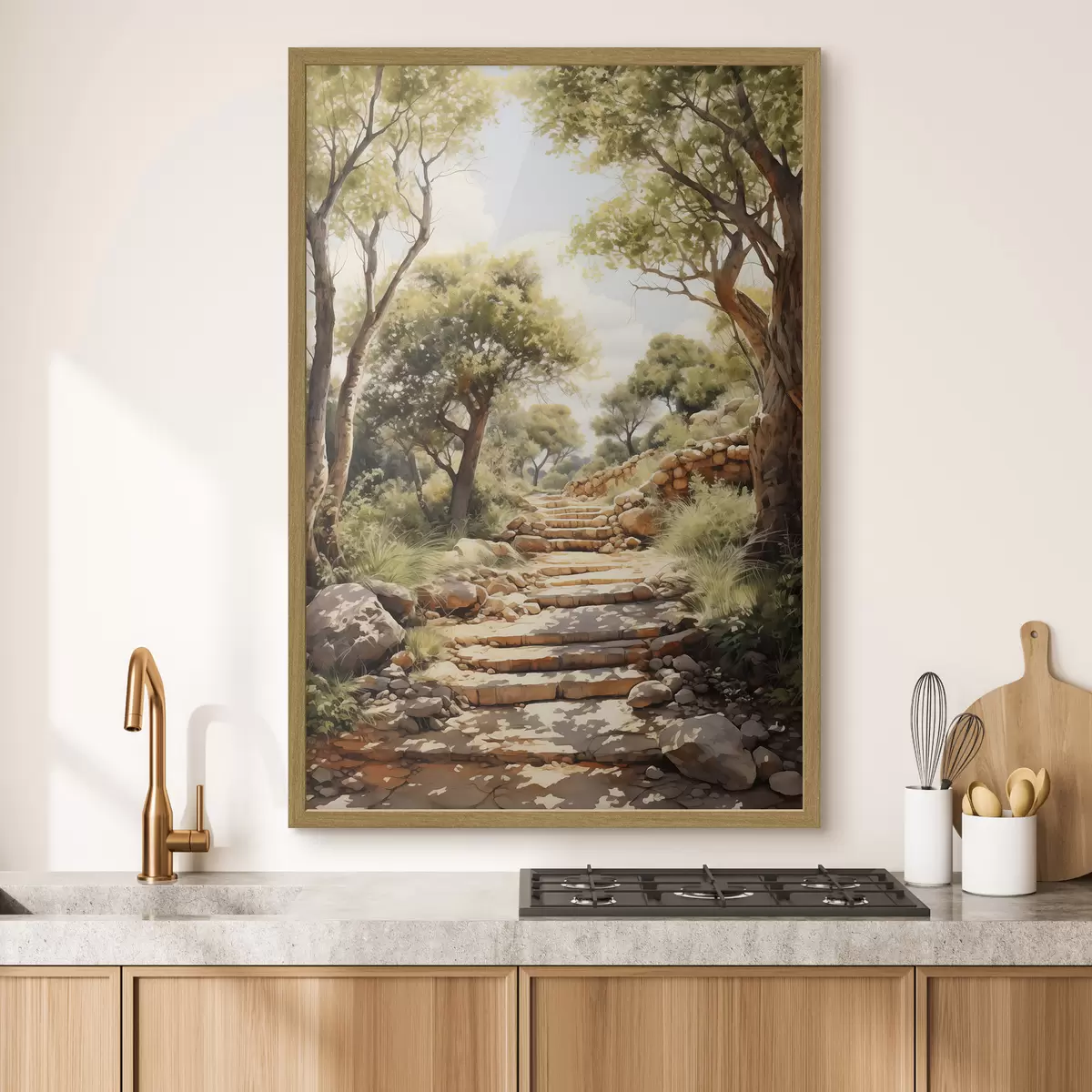 Poster Pfad im Park Nachahmung Aquarell f40804