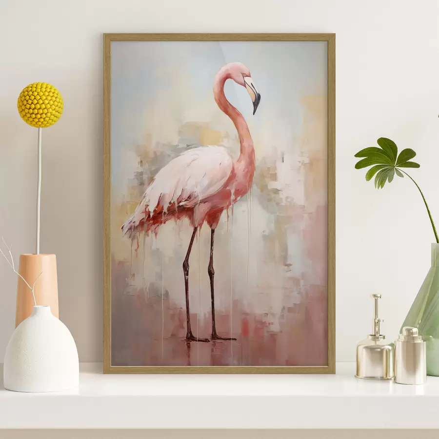 Fototapete Rosa Flamingo auf abstraktem Hintergrund f40805