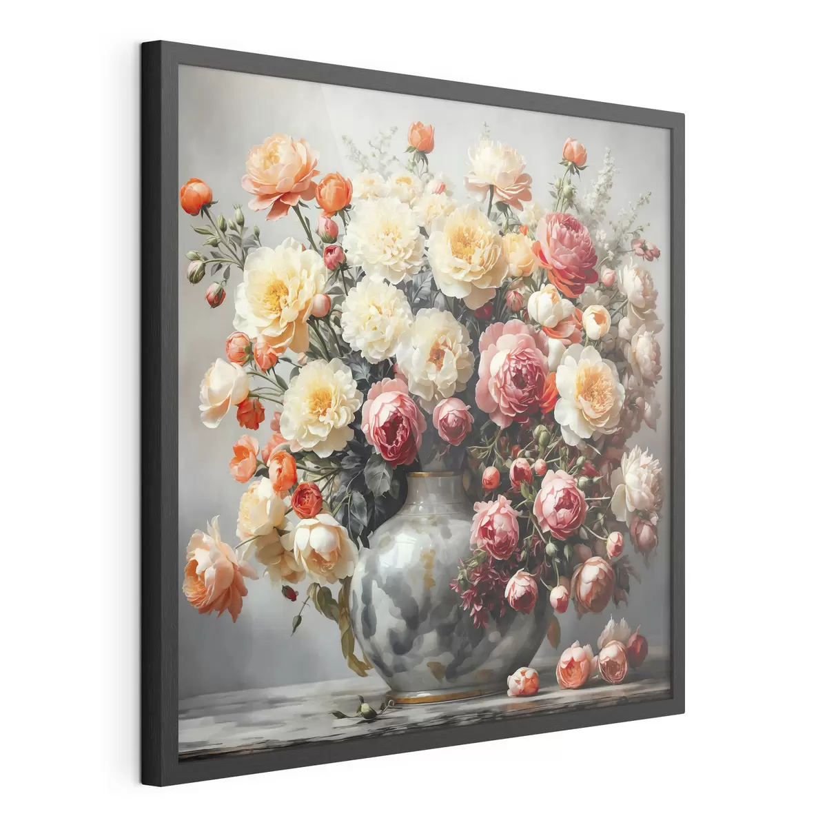 Poster Ein Strauß bunter Blumen in einer Vase f40733
