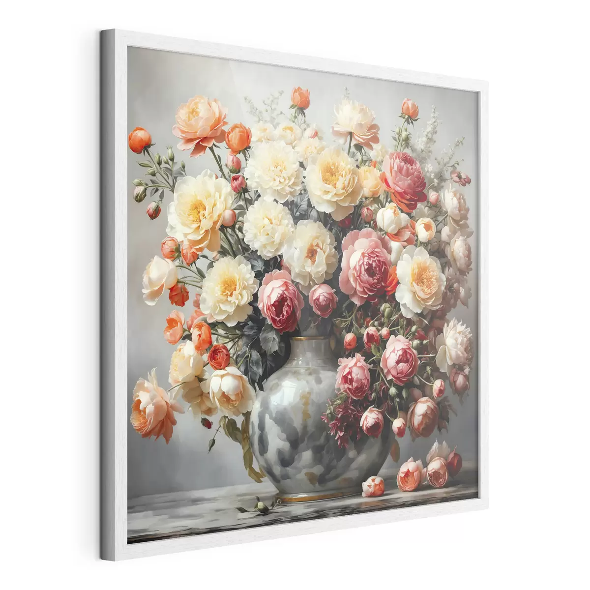 Poster Ein Strauß bunter Blumen in einer Vase f40733