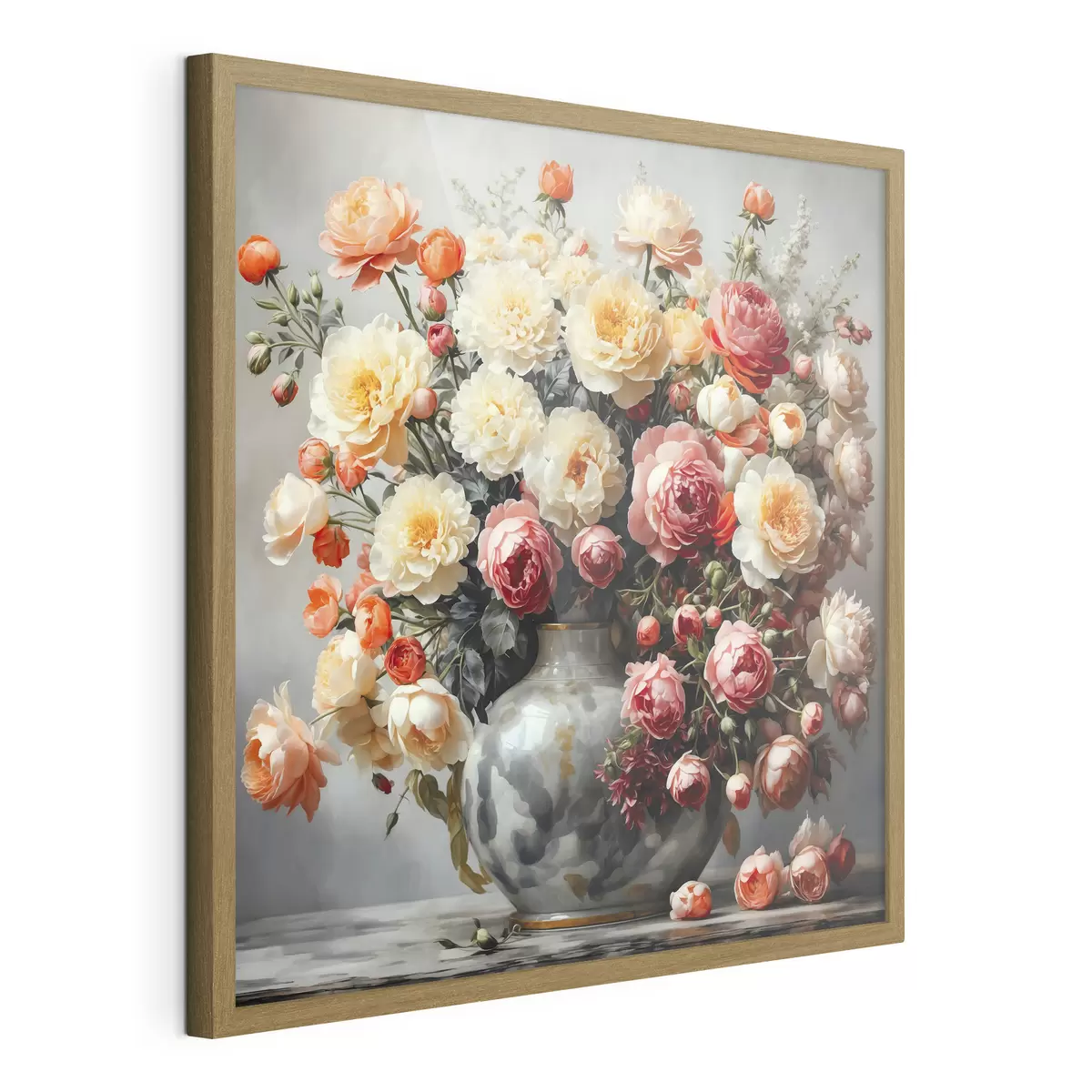 Poster Ein Strauß bunter Blumen in einer Vase f40733