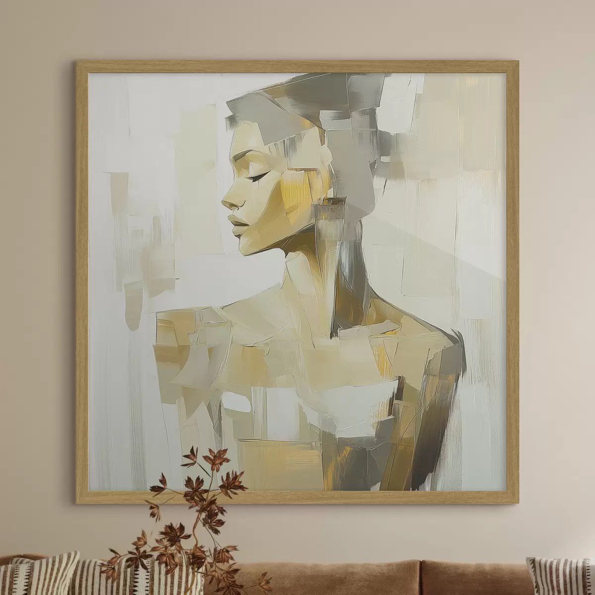 Poster Abstraktion einer Frau mit Pinselstrichen f40739