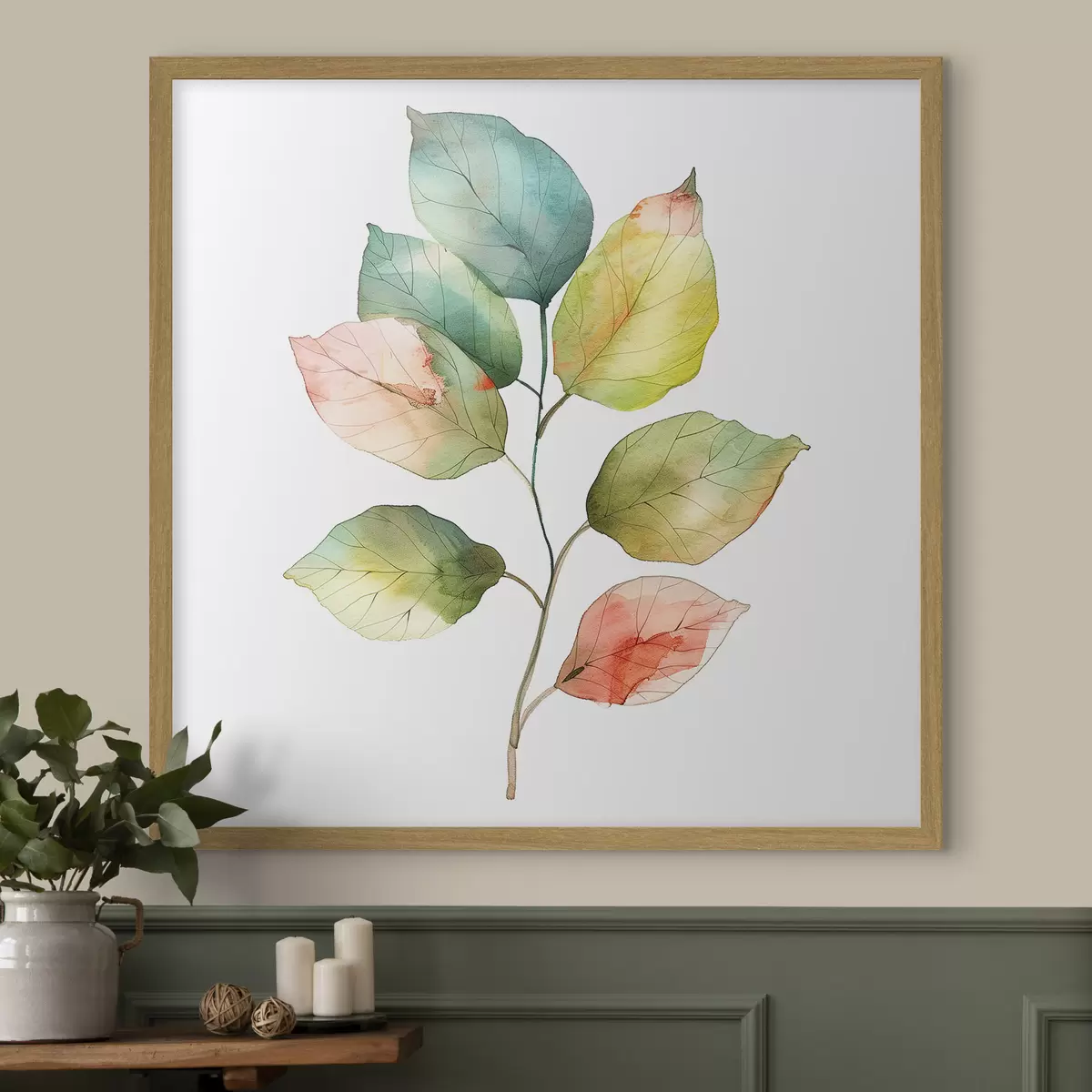 Poster Aquarellierte Blätter f40765