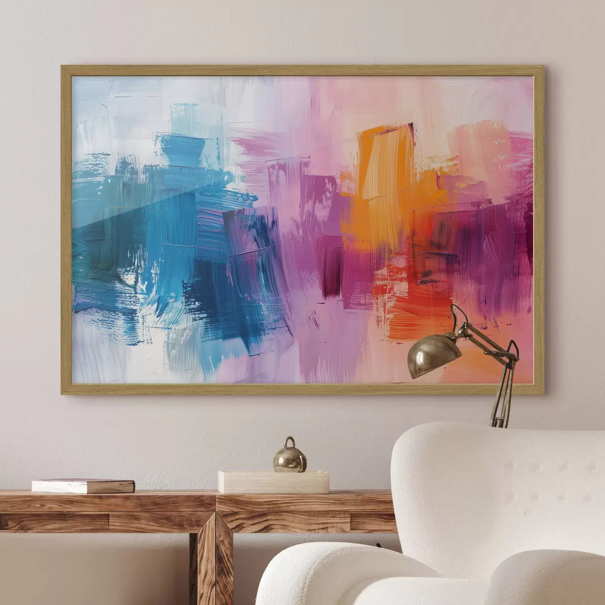 Poster Pinselstriche, verschiedene Farben, Aquarellfarben f40786