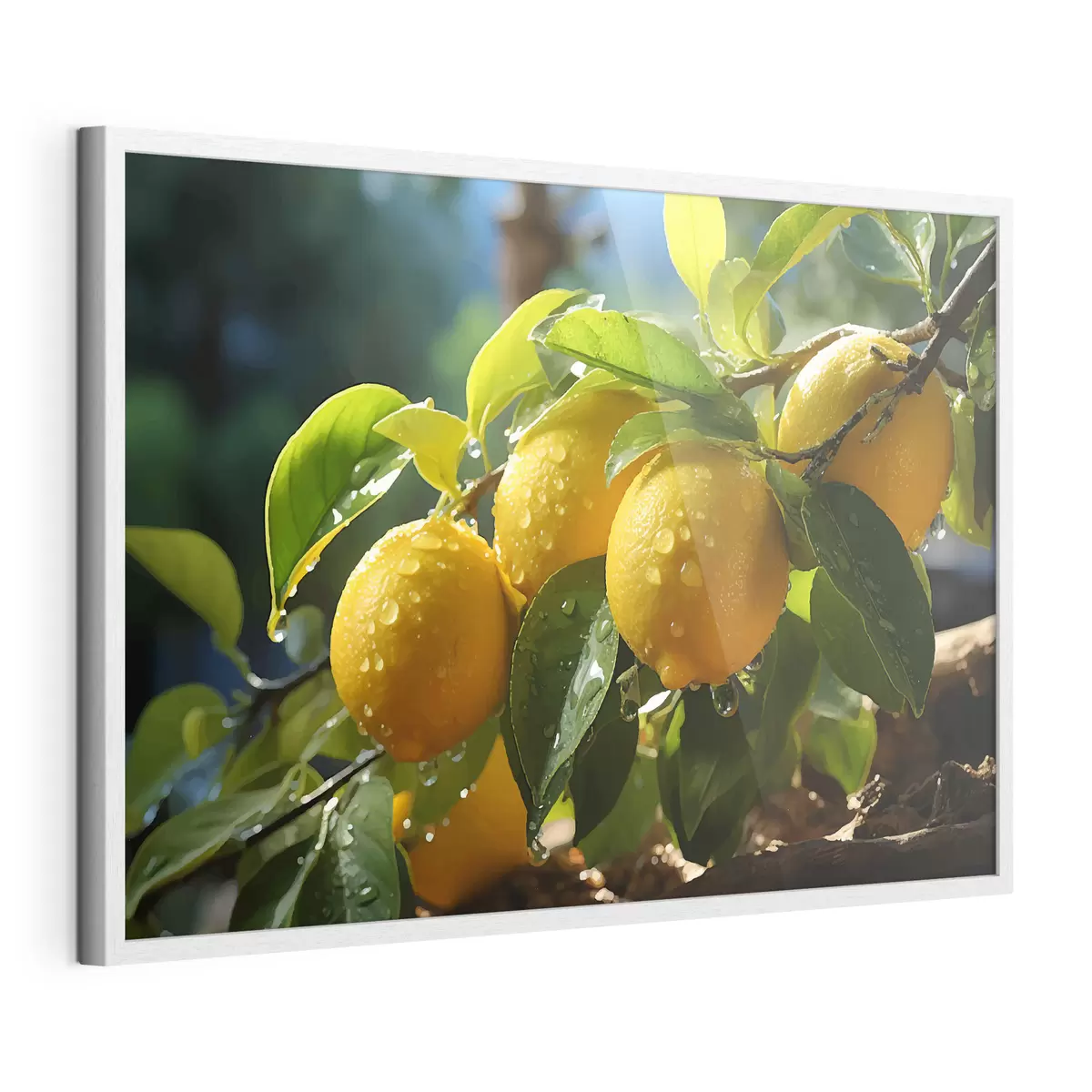 Poster Zitronen, Zitronen am Baum, Tau f40840