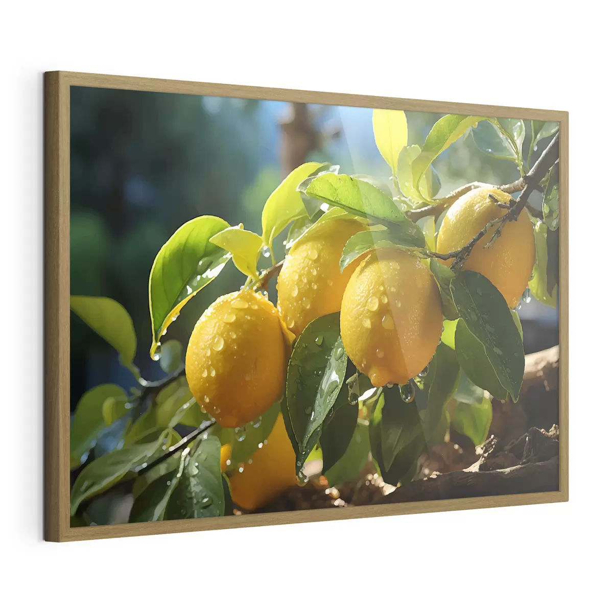 Poster Zitronen, Zitronen am Baum, Tau f40840