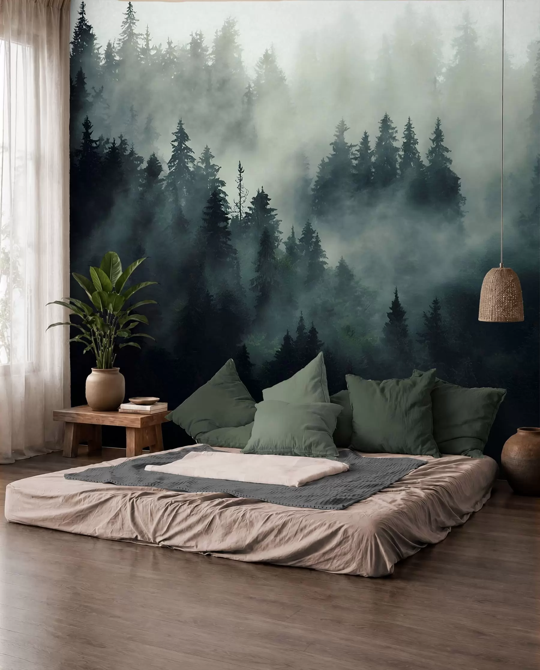 Fototapete Nebliger Morgen, Wald u36439