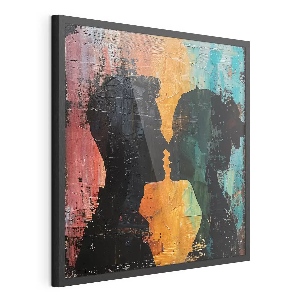 Poster Ehepaar Silhouette Ölgemälde f40893