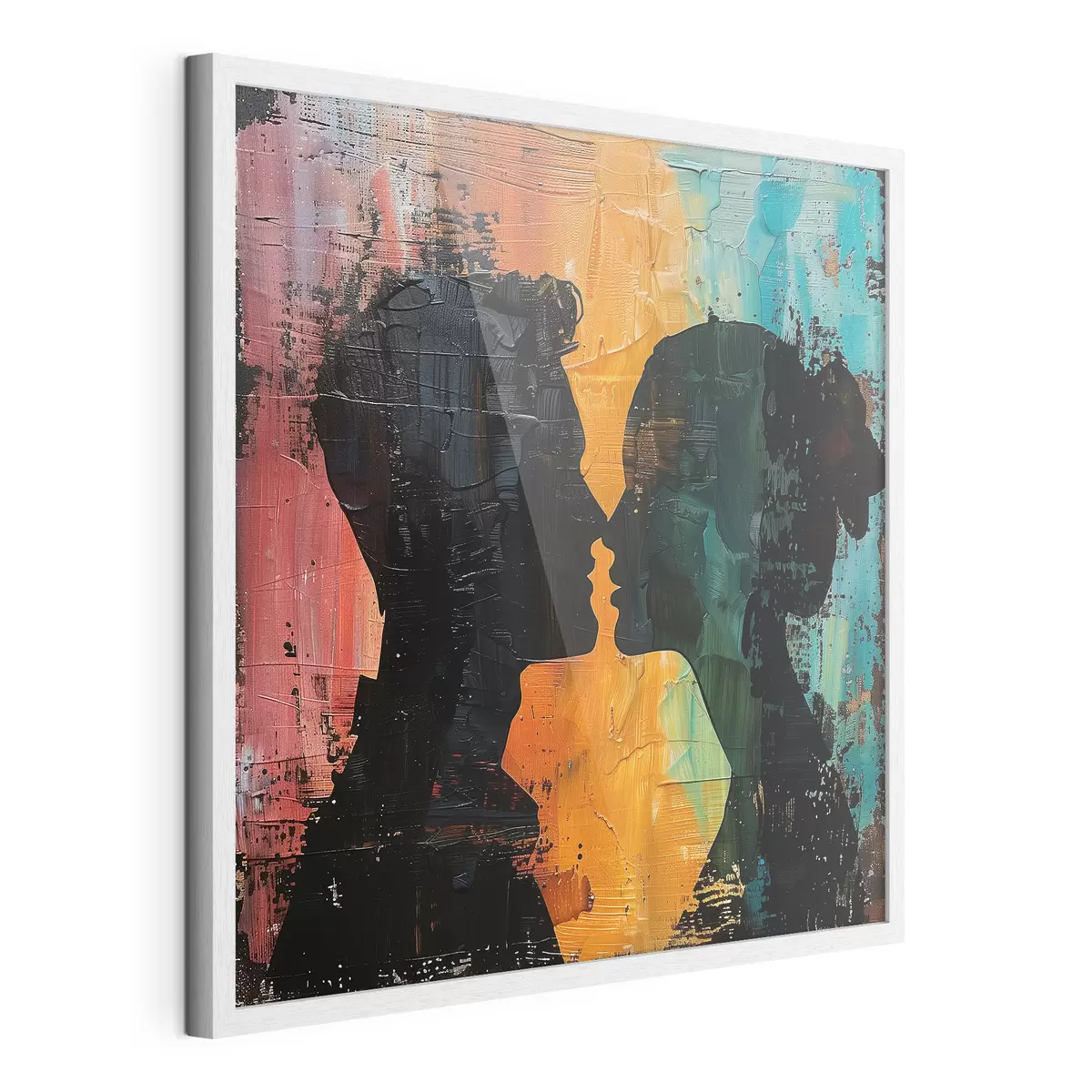 Poster Ehepaar Silhouette Ölgemälde f40893