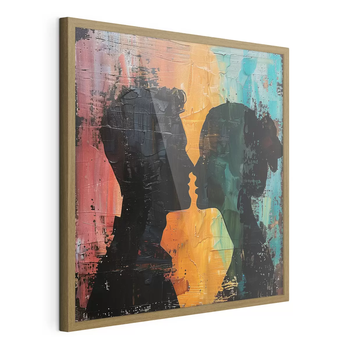 Poster Ehepaar Silhouette Ölgemälde f40893
