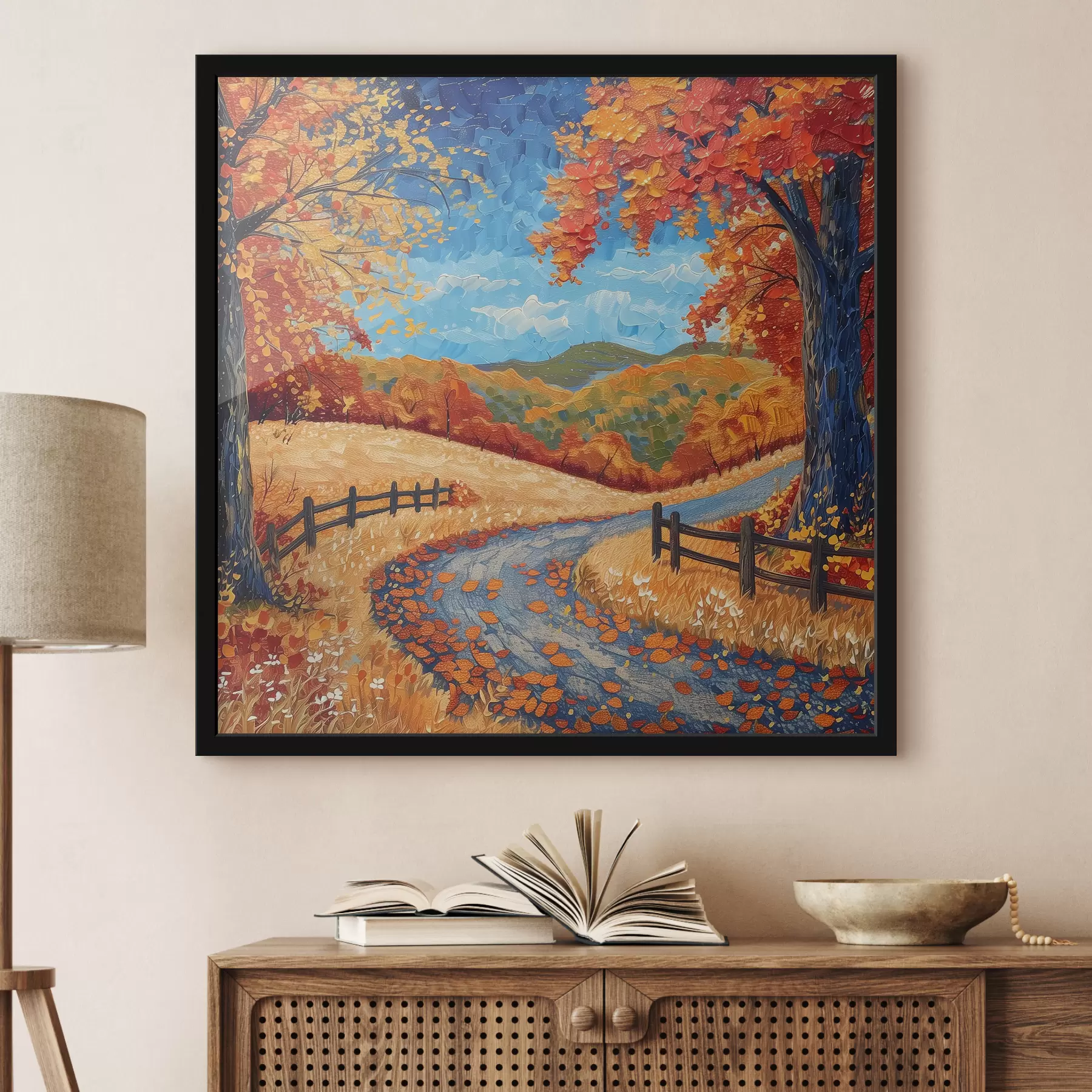 Fototapete Herbstlandschaft in Aquarell f40899