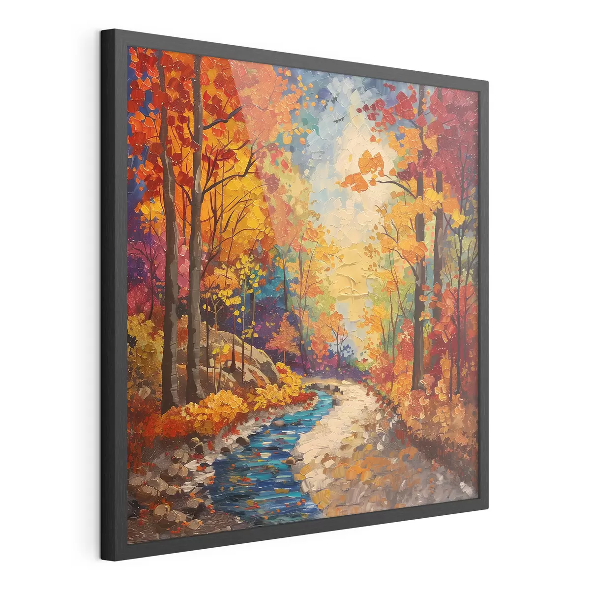 Poster Pfad im Wald mit Aquarellfarben f40901