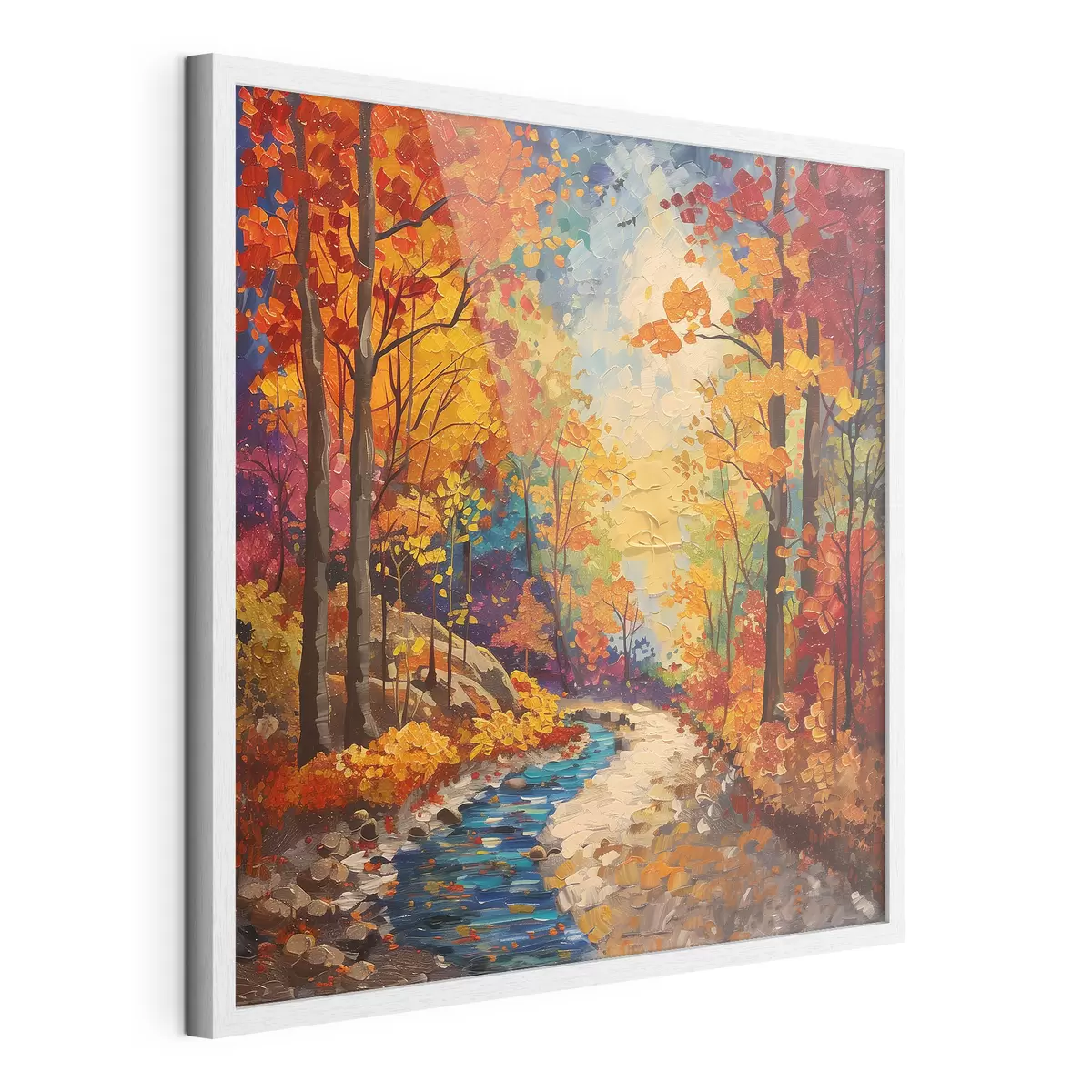 Poster Pfad im Wald mit Aquarellfarben f40901