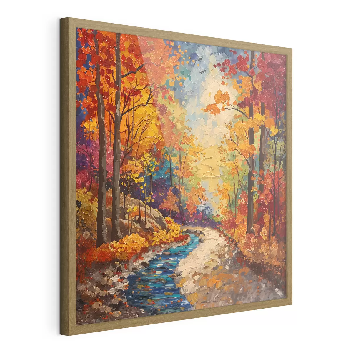 Poster Pfad im Wald mit Aquarellfarben f40901