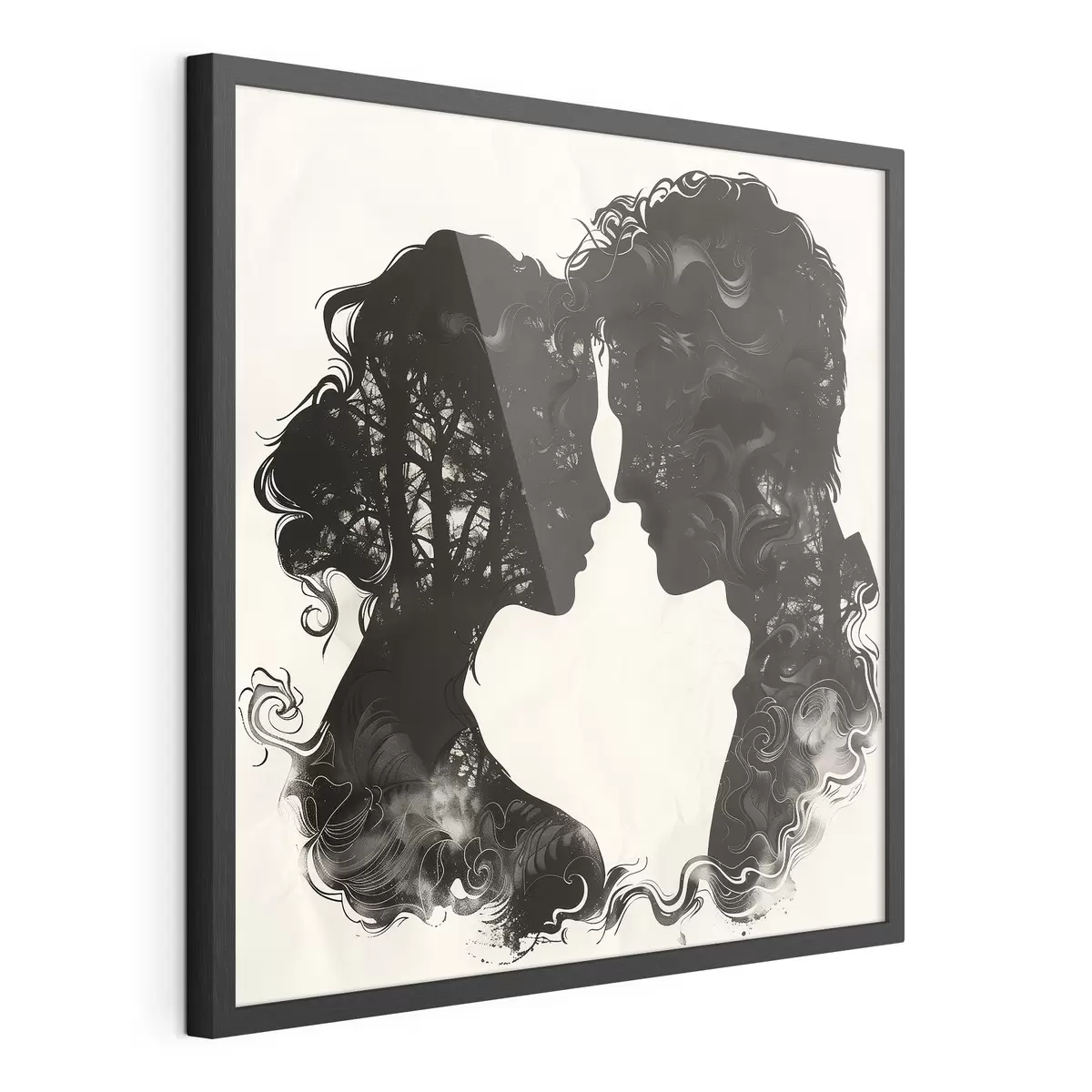 Poster Silhouetten eines verliebten Paares f40939