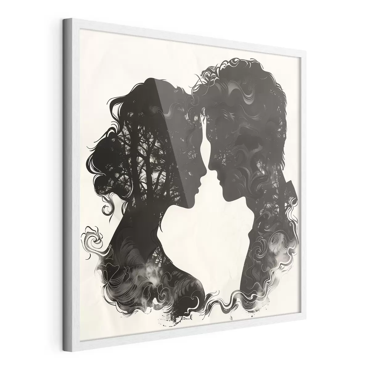 Poster Silhouetten eines verliebten Paares f40939