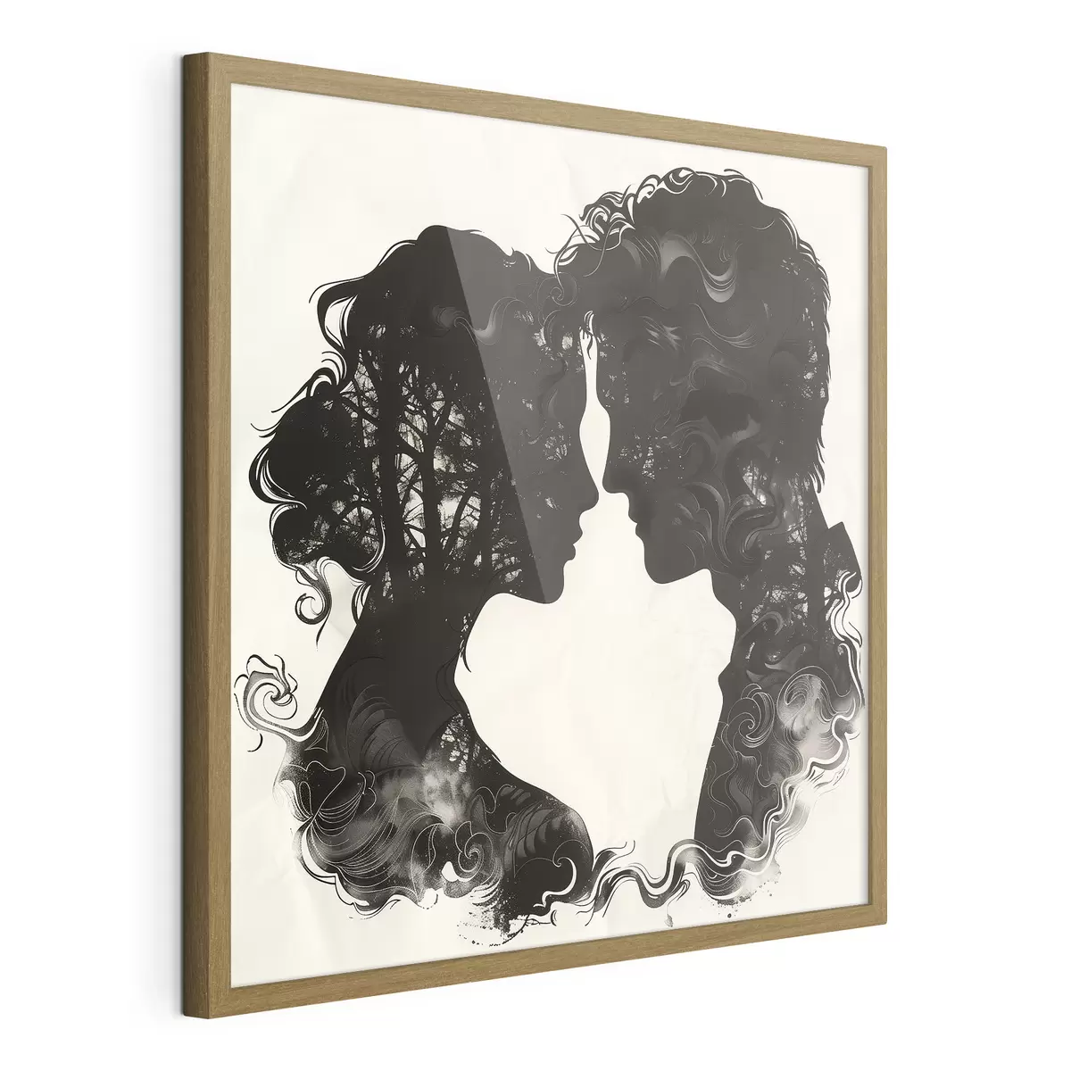 Poster Silhouetten eines verliebten Paares f40939