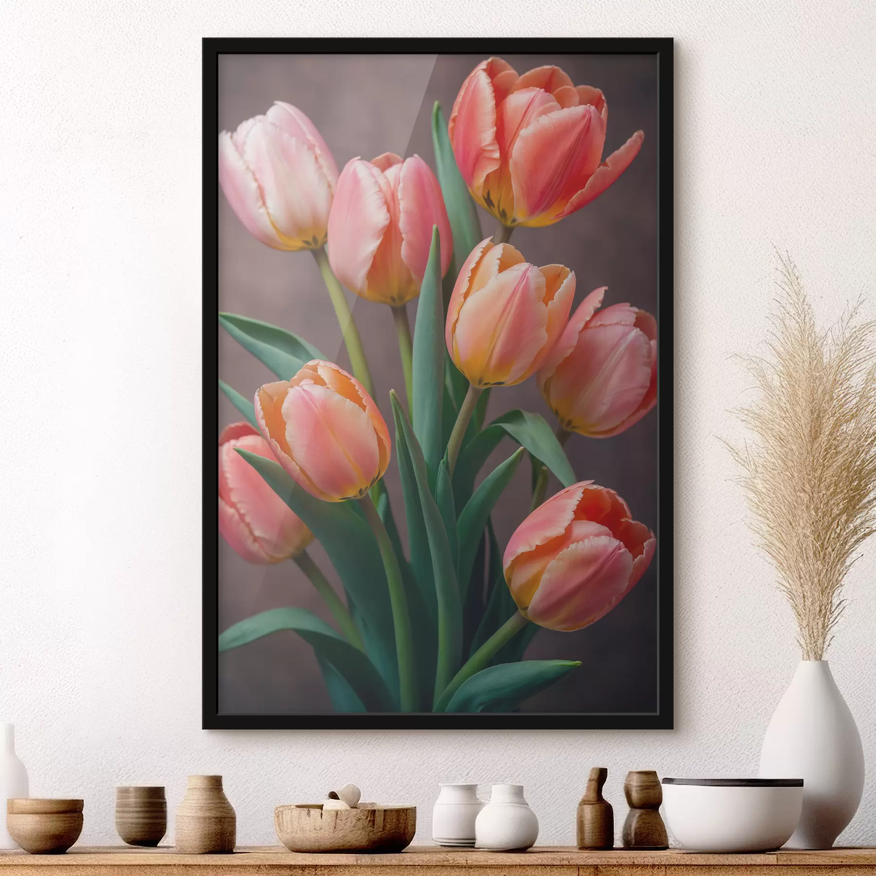 Fototapete Tulpen auf unscharfen Hintergrund f40854