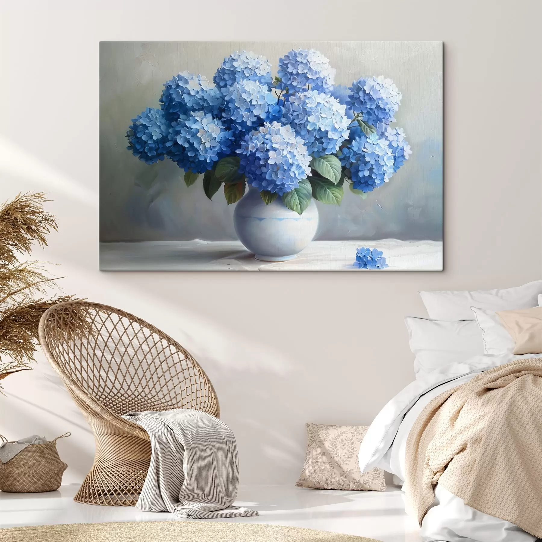 Fototapete Schöne blaue Hortensien in einer Vase s38696